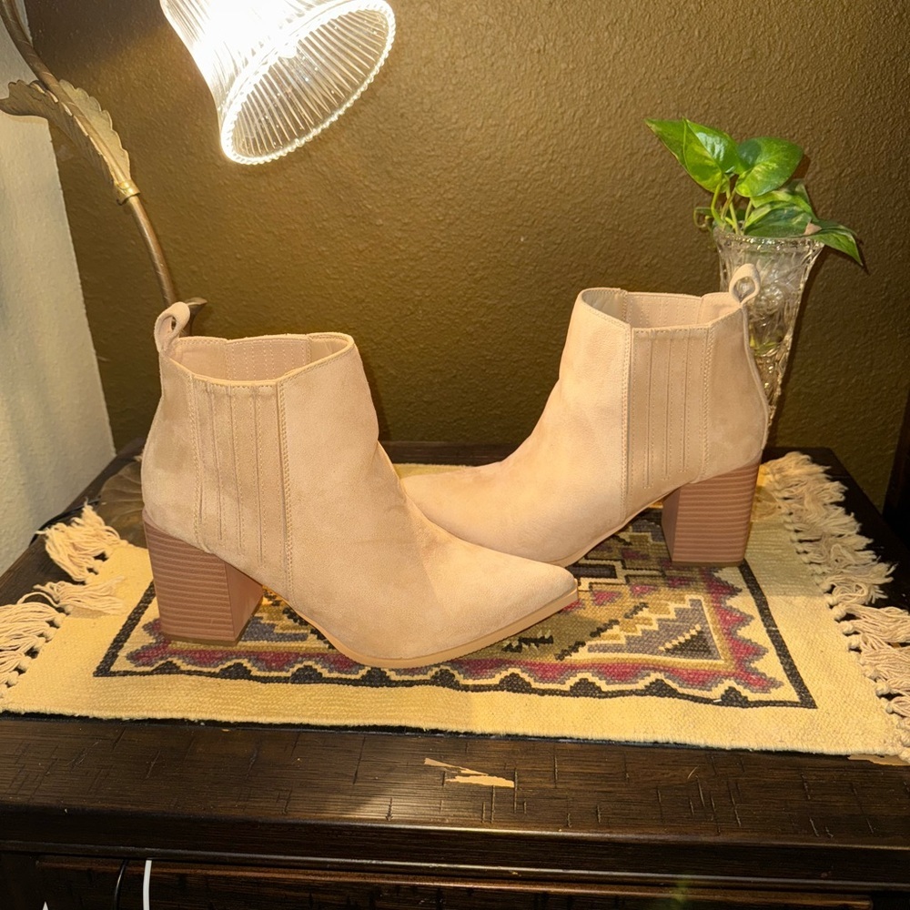Tan Suede Ankle Boots - Picture 5 of 6